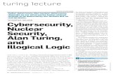 Cybersecurity, Nuclear Security, Alan Turing, Illogical Logichellman/publications/77.pdf · Alan Turing, and Illogical Logic DOI:10.1145/3104985 Cyber deterrence, like nuclear deterrence,