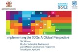 Implementing the SDGs: A Global Perspective · Integrating SDGs into budgets and financing the SDG agenda V. Data, monitoring, and reporting VI. Advocacy, resources and partnerships
