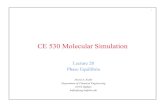 CE 530 Molecular Simulationkofke/ce530/Lectures/Lecture20.ppt.pdf · CE 530 Molecular Simulation Lecture 20 Phase Equilibria David A. Kofke ... • Molecular dynamics (polarizable