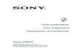 SAR Information FCC Statement Declaration of Conformity · 2020-02-04 · Las directrices de exposición a ondas de radio utilizan una unidad de medición denominada Tasa de absorción