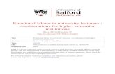Emotional labour in university lecturers : considerations ...usir.salford.ac.uk › id › eprint › 35020 › 1 › Emotional... · Emotional labour is a state that exists when