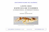 LISTE DES ESPÈCES DE FOURMIS - Entomofauneentomofaune.qc.ca/entomofaune/fourmis/Fourmis...Bolton's Catalogue of ants of the world: 1758-2005. Cambridge, Mass.: Harvard University