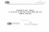 EDITAL DO CONCURSO PÚBLICO 001/2020 - Paulo Afonso · Concurso Público reger-se-á nos termos da legislação vigente, em obediência ao Inciso II do artigo 37 da Constituição