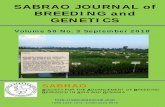 SABRAO JOURNAL of BREEDING and GENETICSsabraojournal.org/.../10/...0-Front-Cover-ToC-r1.pdf · The SABRAO Journal of Breeding and Genetics is an international journal of plant breeding