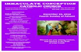 IMMACULATE CONCEPTION - The Pilot › bcd › Bulletins › ... · 4 4 Immaculate onception, Revere WEEKLY COLLECTION December 16, 2018 Parish Support: $6,719 “As the number of