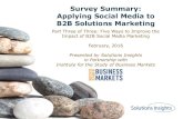 Survey Summary: Applying Social Media to B2B …solutionsinsights.com/pdf/five_ways_to_improve_the...Survey Summary: Applying Social Media to B2B Solutions Marketing Part Three of