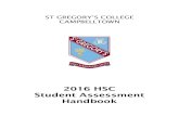 2016 HSC Student Assessment Handbook - St Gregory's ...€¦ · 2016 HSC Student Assessment Handbook . IMPORTANT HSC INFORMATION ... HSC ASSESSMENT GUIDELINES ... This would result