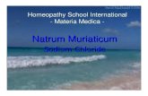 Natrum - HOMEOPATHY SCHOOL INTERNATIONAL · - Natrum Muriaticum - Physical Symptoms: Ailments from grief (any) Frequent or chronic H/A’s, esp. 10.00 AM Chronic sinus infections,