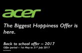 The Biggest Happiness Offer is here. - Shop Acer › Documents › BTSplanofferv2.pdf · Acer India Pvt Ltd is not liable for the gift warranty. Gift shipment subject to tele - verification