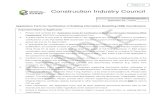 Construction Industry Council · 2020-05-11 · PN03-F-01 Construction Industry Council For official use only Application No.: C -B R _____ Application Form for Certification of Building