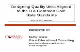 Designing Quality Units Aligned to the ELA Common Core ...kathyglassconsulting.com/wp-content/uploads/2017/... · Designing Quality Units Aligned to the ELA Common Core . State Standards