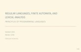 Regular Languages, Finite Automata, and Lexical Analysis ...nzeh/Teaching/3136/Slides/lexical-analysis.pdf · PROGRAMTRANSLATIONFLOWCHART Scanner(lexicalanalysis) Parser(syntacticanalysis)