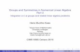 Groups and Symmetries in Numerical Linear Algebra Part 3 - …simoncin/CIME/munthekaas3.pdf · differential equations on manifolds, J. Nonlinear Sci. 1993. Bergen-Cambridge-Trondheim