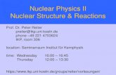 Nuclear Physics II Nuclear Structure & Reactions › fileadmin › data › KPII_1819_01.pdfNuclear Physics II Nuclear Structure & Reactions Subjects of the lecture: - Conservation