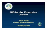 GIS for the Enterprise - Overview · Enterprise Solutions Enabling New Devices and User Types Providing New Content Applications Applications Data Apps Enterprise Service Bus Services