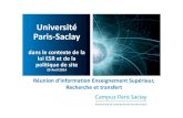 Université Paris Saclay - Yves VANDEWALLE · PDF file Université Paris‐Saclay Paris‐Saclay Berkeley Nombre d’étudiants 60 000 36 000 Masters/Doctorats: nombres d’étudiants