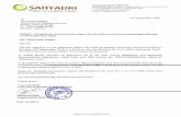 12 September, 2018 To, The listing Manager Department of ... · Vijay S. Kalera and Associates, Chartered Accountants, Pune (Firm Registration No: 115160W) as Statutory Auditors of