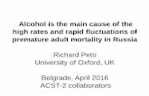 Alcohol and mortality in Russia - ACST-2 · numbers each year between 2 world wars they had exiled, imprisoned or executed Great Terror, 1937-8: 700,000 executed ↑ ↑ Born Born