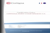 Certification Policy CERTIGNA ENTITY CODE SIGNING CApolitique.dhimyotis.com/en/PCcertignaentitycsca.pdf · Certification Policy CERTIGNA ENTITY CODE SIGNING CA OID : 1.2.250.1.177.2.8.1