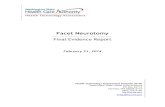 Facet Neurotomy - Washington State Health Care Authority · Facet Neurotomy Final Evidence Report February 21, 2014 Health Technology Assessment Program (HTA) Washington State Health