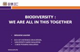 BIODIVERSITY : WE ARE ALL IN THIS TOGETHER · 2018-11-29 · •BIODIVERSITY –the variability among living organisms from all sources including terrestrial, marine and other aquatic