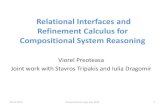 Relational Interfaces and Refinement Calculus for ... · Refinement Calculus for Compositional System Reasoning ... 08.12.2015 Computational Logic Day 2015 1. Overview •Motivation