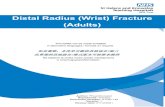 Distal Radius (Wrist) Fracture (Adults) - STHK · You have sustained a fracture to your distal radius (wrist). This is located at the bottom of your forearm, just below your thumb
