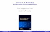 Lecture 6 - S-Parameters - Microwave Active Circuit Analysis and …clivepoole.com › wp-content › uploads › 2016 › 07 › Lecture-6-S... · 2016-07-13 · Lecture6-S-Parameters
