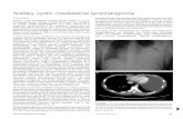 Solitary cystic mediastinal lymphangioma · PDF file 2013-02-18 · Solitary cystic mediastinal lymphangioma (CML) is a very uncommon benign vascular tumour developed from lympha-tic