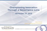 Championing Innovation Through a Governance Lens · Championing Innovation Through a Governance Lens November 22, 2019 Janis Arnold Board Development Consultant. Our Children’s
