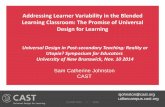 Addressing Learner Variability in the Blended Learning ... · PDF file Accessibility Template (VPAT) Planning Your Course Postsecondary Institutions with UDL Initiatives Triple. UDL