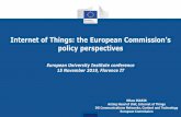 policy perspectives - Florence School of Regulation · EU certification schemes for ICT ... AGEing well: Active and healthy ageing. ... IoT Platforms Interoperability and Integration