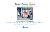 Color Change Procedures ColorMax Powder Booth Color Change Procedures ColorMax® Powder Booth with Spectrum ® II Feed Center and Prodigy® HDLV® Powder Transfer System 1066156A04