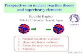Perspectives on nuclear reaction theory and …kouichi.hagino/talks/KEK2019.pdfPerspectives on nuclear reaction theory and superheavy elements 1. Nuclear Reactions: overview 2. Heavy-ion