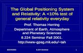The Global Positioning System and Relativity: A