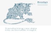 Transforming raw data into actionable insight....Transforming raw data into actionable insight. Rosslyn Data Technologies is helping companies unleash the value of their data. Visit