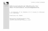 Microanalytical Methods for Bio-Forensics Investigations/67531/metadc... · Microanalytical Methods for Bio-Forensics Investigations. L.N. Brewer1, P. K. Weber2, R.P. Grant1, S. Ghosal2,