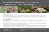 A QUICK GUIDE TO Monarch Habitat on Farms in California’s ... files/Monarch-program/CA -Central-V… · the Rocky Mountains and overwinter primarily in forested groves scattered