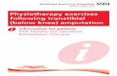 Physiotherapy exercises following transtibial (below knee ... · Physiotherapy exercises following transtibial (below knee) amputation ... † These exercises will help to keep you