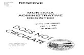 MONTANA ADMINISTRATIVE REGISTER › Portals › 189 › mars › 1997 › 1997... · The Montana Administrative Register (MAR), a twice-monthly publication, has three sect ions. The