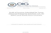 Audit of Invoices Submitted by Torres Advanced Enterprise ...Audit of Invoices Submitted by Torres Advanced Enterprise Solutions, LLC, for Select Local Guard Force Contracts What OIG