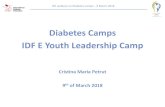 Diabetes Camps IDF E Youth Leadership Camp · Diabetes Camps IDF E Youth Leadership Camp Cristina Maria Petrut ... Presentation skills –how to ... people with diabetes remember