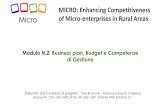 MICRO: Enhancing Competitiveness of Micro-enterprises in ... · Redigere un badget di base 2. Imparare come leggere ed utilizzare un budget 3. Imparare come ricavare un flusso di