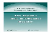 The Victim’s Role in Offender Reentry · 2007-03-06 · The VictimÕs Role in Offender Reentry FOREWORD The U.S. Department of Justice created the Reentry Partnership Initiative