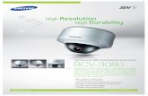 SCV-3080 - BarcodesInc · SCV-3080 Equipped with the SV-V DSP chipset, the SCV-3080 high durability vandal-resistant dome camera delivers clear images with 600TV lines and a 0.3Lux