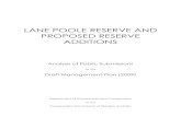 LANE POOLE RESERVE AND PROPOSED RESERVE ADDITIONS · Lane Poole Reserve and Proposed Reserve Additions Draft Management Plan 2009 – Analysis of Public Submissions (f) contributes