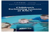 Children’s Swimming Lessons at RACV€¦ · Infant Learn to Swim - Aqua Bubs This course will help develop your child’s water skills, confidence and social interactions. Duration: