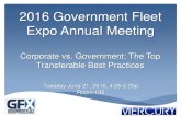 2016 Government Fleet Expo Annual Meeting...2016 Government Fleet Expo Annual Meeting. ... Fleet Technology Expo “Fleet of the Year”, 2015. Introduction – Speaker Bio. Why Best