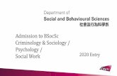 Admission to BSocSc Criminology & Sociology / Psychology ... · •Criminology & Sociology •Psychology •Social Work 3 • Students can now apply for either an undeclared major