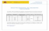 BOLETIN SEMANAL DE VACANTES 14/11/2018 · BOLETIN SEMANAL DE VACANTES 14/11/2018 Los puestos están clasificados por categorías correspondientes con los años de experiencia requeridos,